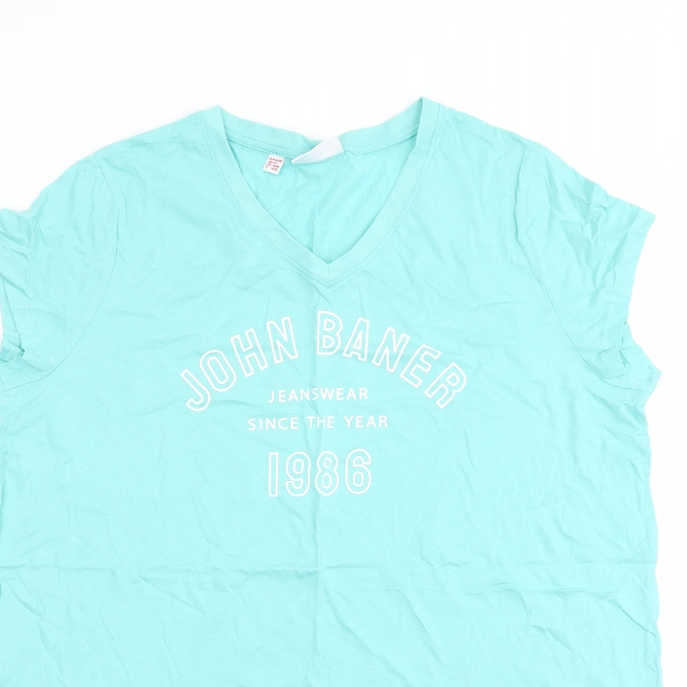 Womens UK Size L John Baner Green Basic T-Shirt