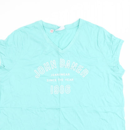 Womens UK Size L John Baner Green Basic T-Shirt
