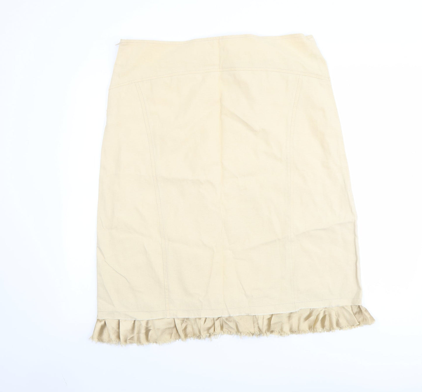 Tippy Womens Beige Floral Cotton Trumpet Skirt Size XL Zip