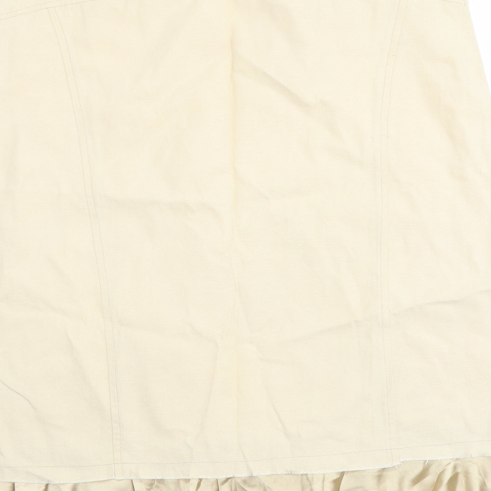 Tippy Womens Beige Floral Cotton Trumpet Skirt Size XL Zip