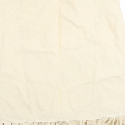 Tippy Womens Beige Floral Cotton Trumpet Skirt Size XL Zip