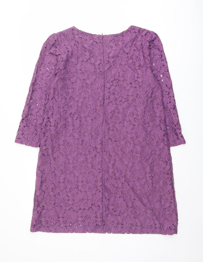True Decadence Womens Purple Polyester A-Line Size 12 Round Neck Zip