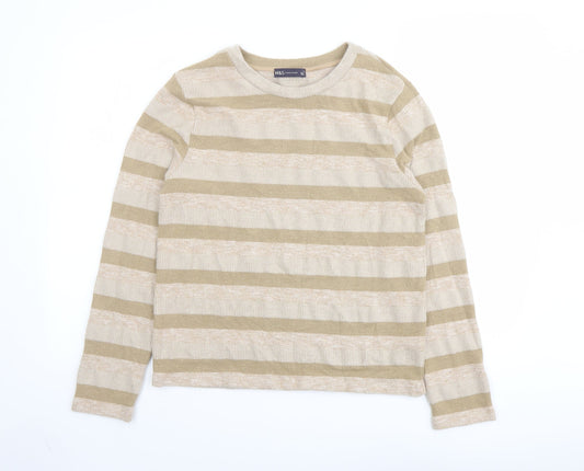 Womens UK Size 14 Marks and Spencer Beige Pullover Jumper