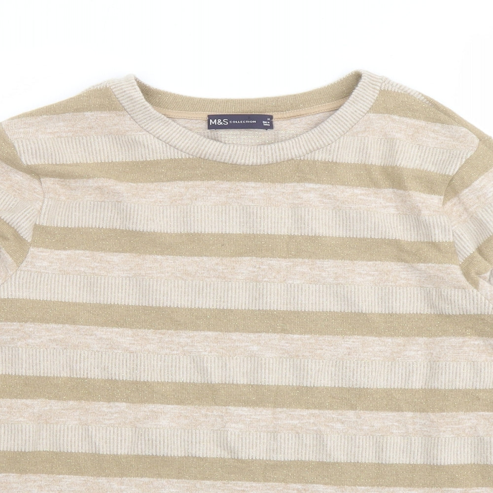 Womens UK Size 14 Marks and Spencer Beige Pullover Jumper