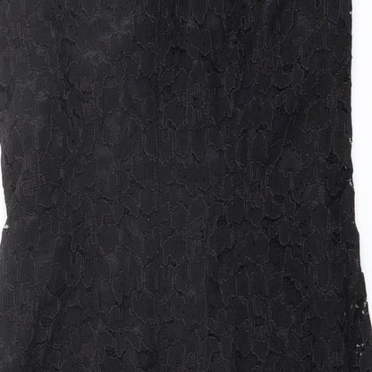 Marks and Spencer Womens Black Polyester Tank Dress Size 12 V-Neck Zip