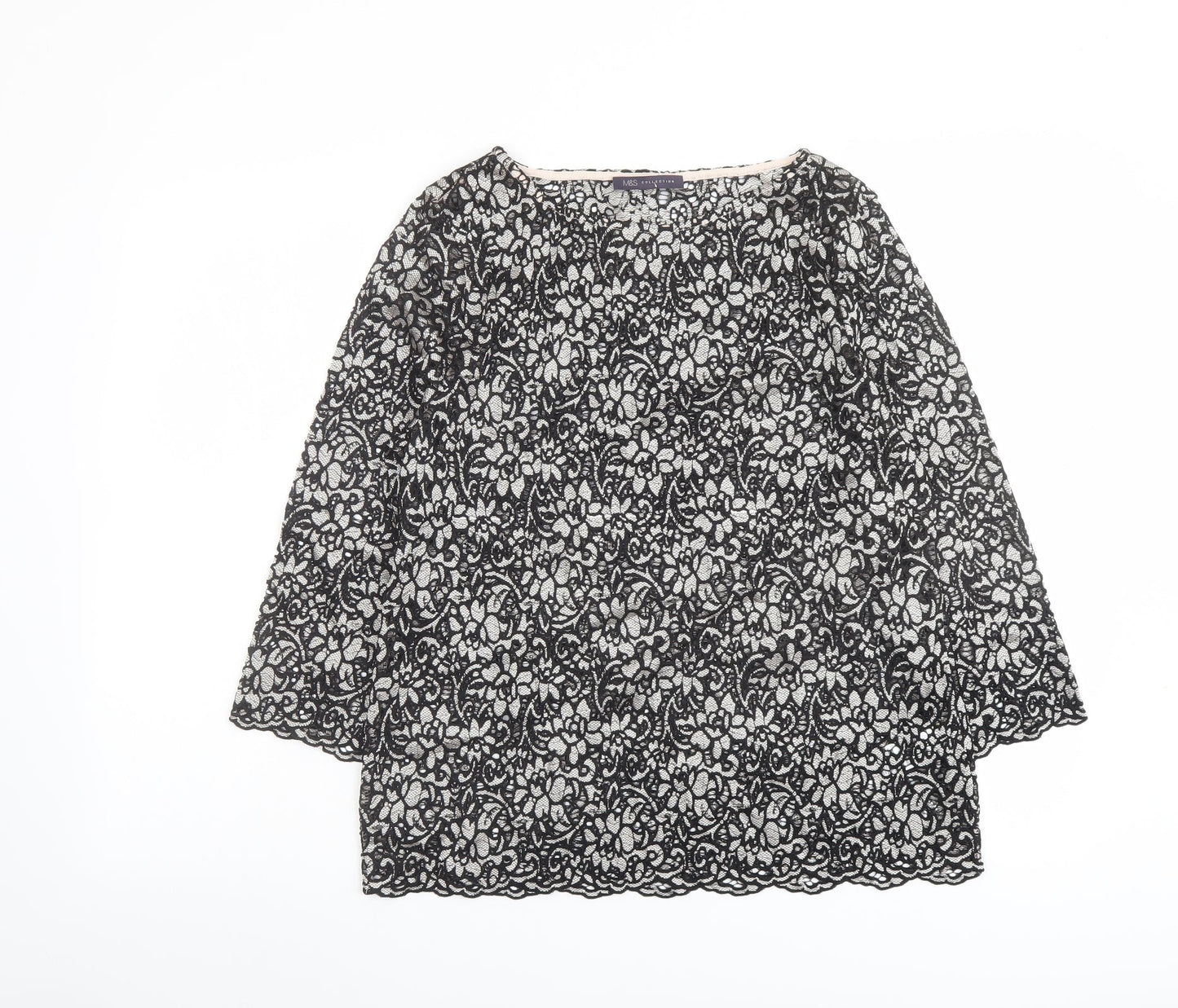 Womens UK Size 12 Marks and Spencer Black Basic Blouse