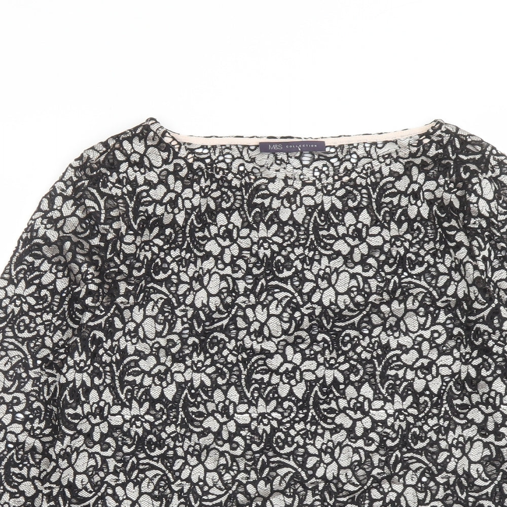 Womens UK Size 12 Marks and Spencer Black Basic Blouse