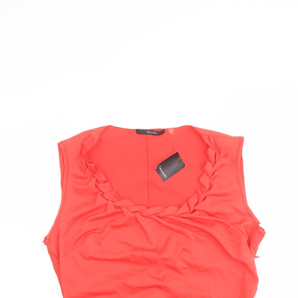 Womens UK Size M Tahari Red Basic Tank