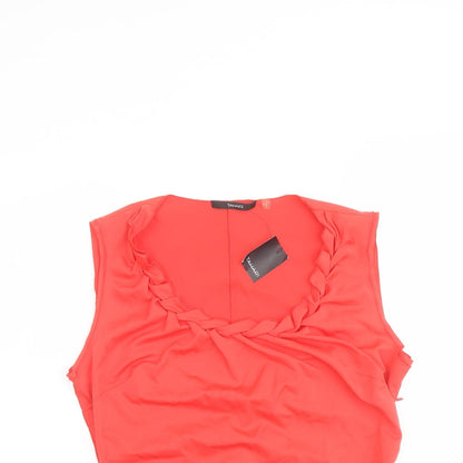 Womens UK Size M Tahari Red Basic Tank