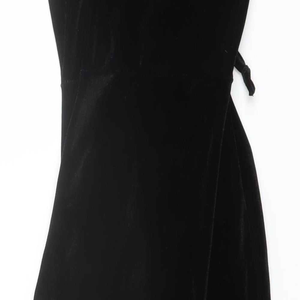 PRETTYLITTLETHING Womens Black Polyester Mini Size 4 Off the Shoulder Pullover