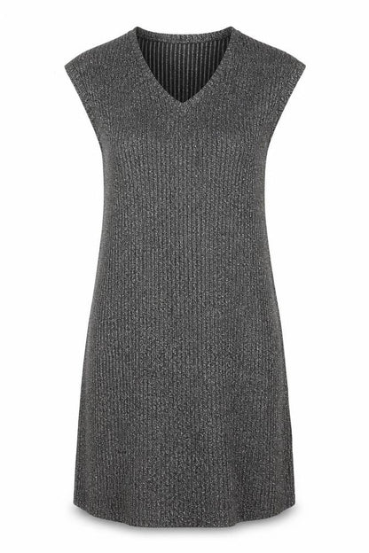 Limited Edition Womens Silver Polyester Jumper Dress Size 12 V-Neck Pullover