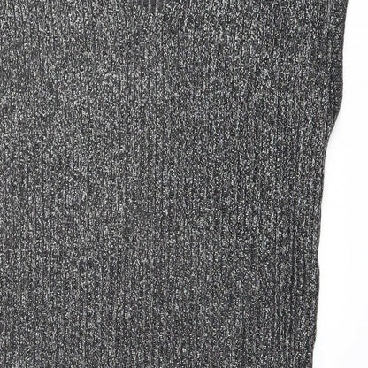 Limited Edition Womens Silver Polyester Jumper Dress Size 12 V-Neck Pullover