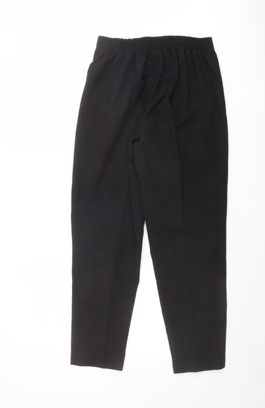 New Look Womens Black Polyester Trousers Size 10 L27 in Regular - Contrasting Trim