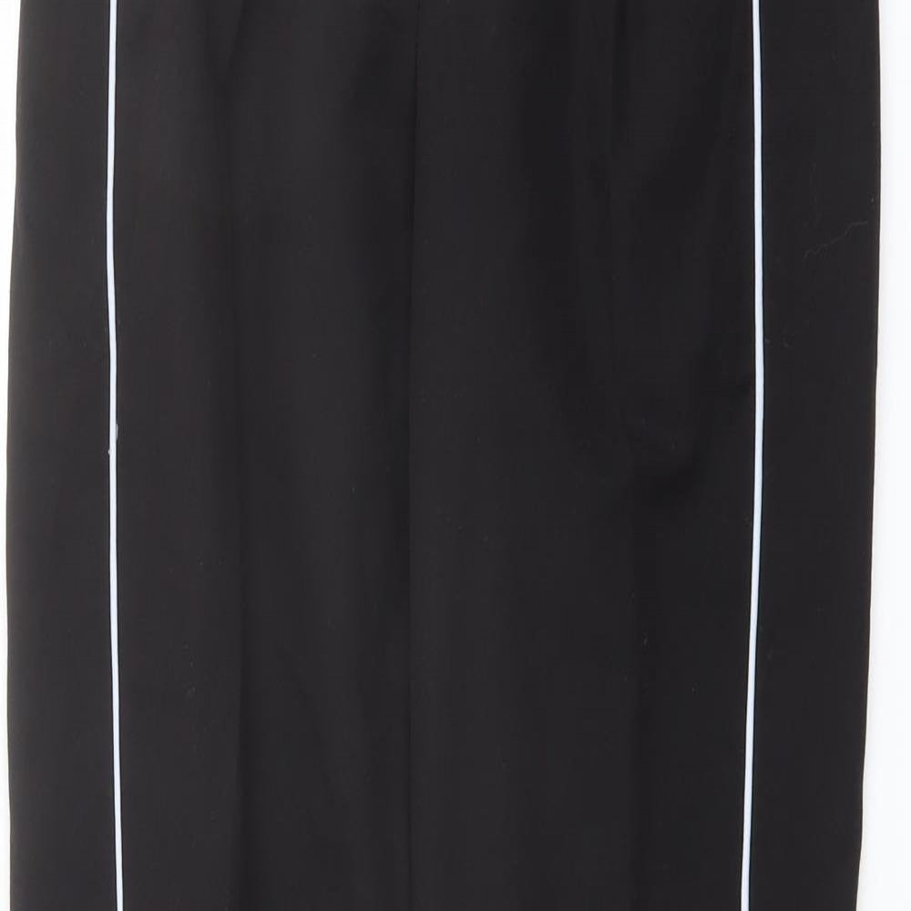 New Look Womens Black Polyester Trousers Size 10 L27 in Regular - Contrasting Trim