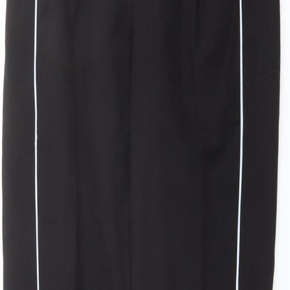 New Look Womens Black Polyester Trousers Size 10 L27 in Regular - Contrasting Trim
