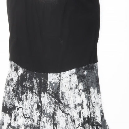 New Look Womens Black Geometric Polyester Mini Size 6 Sweetheart Pullover