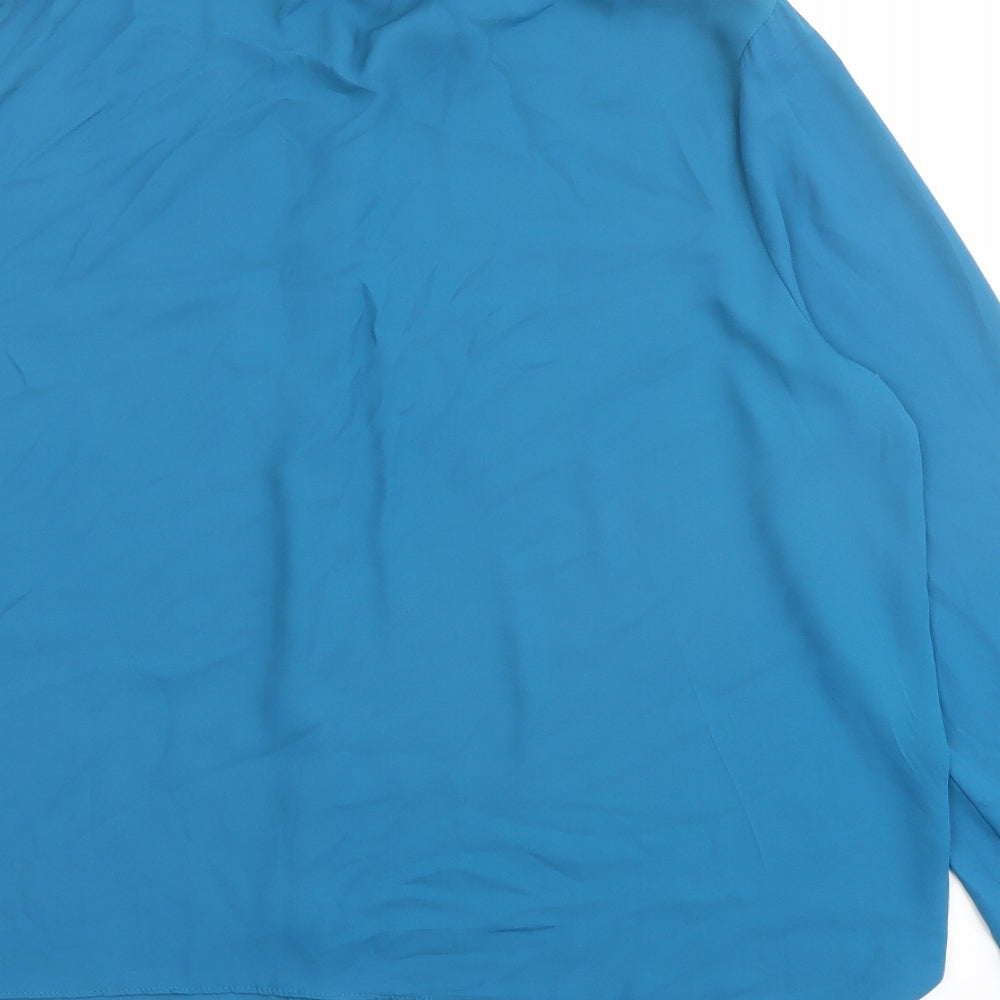 Womens UK Size 16 Dorothy Perkins Blue Basic Button-Up