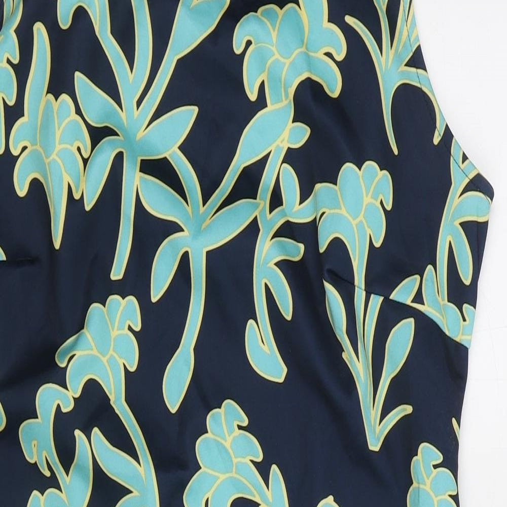 Body Flirt Womens Blue Floral Polyester Bodycon Size L Round Neck Pullover