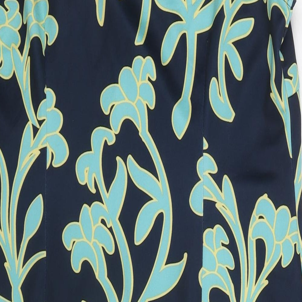 Body Flirt Womens Blue Floral Polyester Bodycon Size L Round Neck Pullover