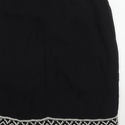 Monsoon Womens Blue Geometric Polyester A-Line Skirt Size 10 Zip