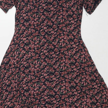 In the Style Womens Multicoloured Floral Viscose A-Line Size 8 V-Neck Pullover