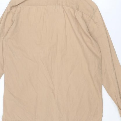 Mens UK Size M Esprit Beige  Button-Up Long Sleeve Casual Shirt