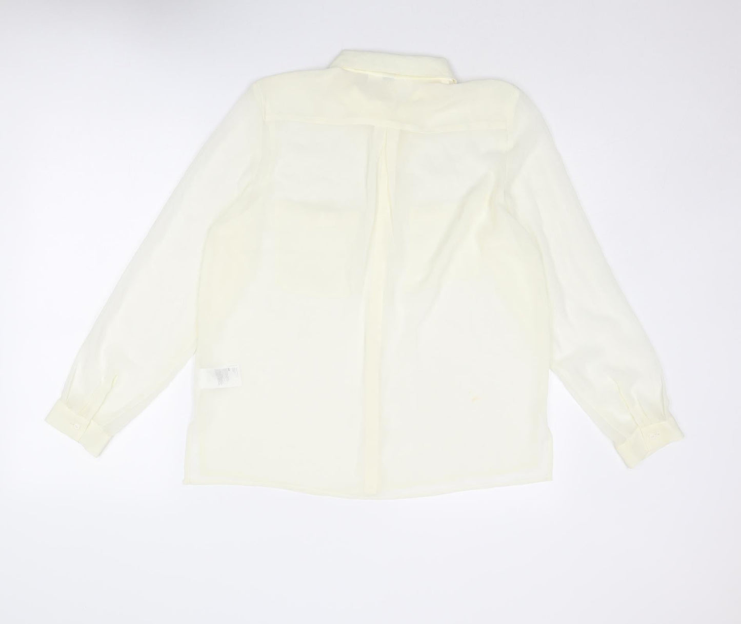 Divided by H&M Womens Ivory Polyester Basic Button-Up Size 8 Collared