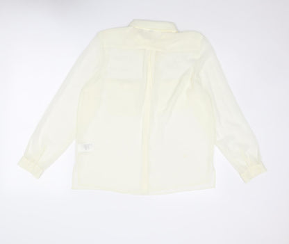 Divided by H&M Womens Ivory Polyester Basic Button-Up Size 8 Collared