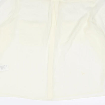Divided by H&M Womens Ivory Polyester Basic Button-Up Size 8 Collared