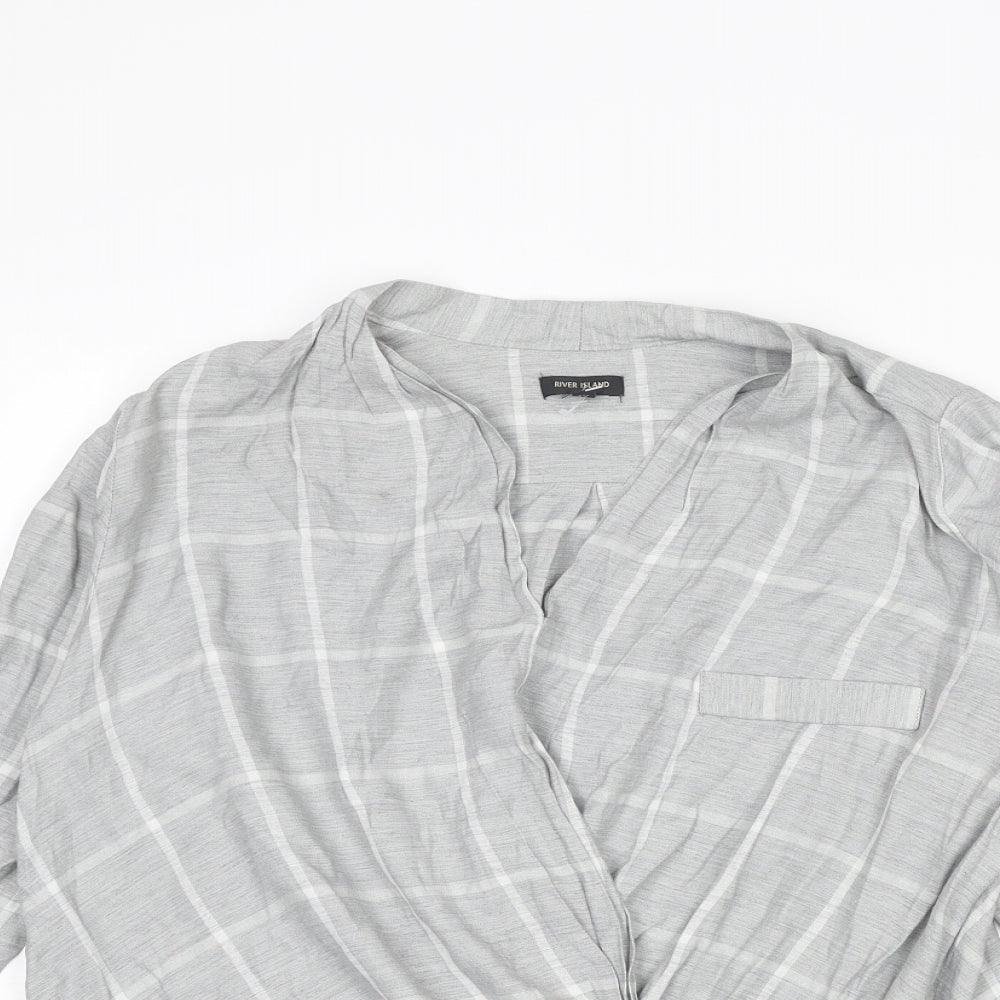 Womens UK Size 8 River Island Grey Basic Blouse