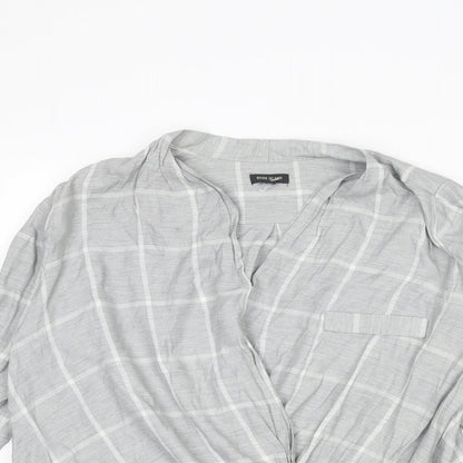 Womens UK Size 8 River Island Grey Basic Blouse
