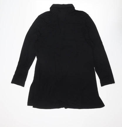 LarkBay Womens Black Viscose Basic Button-Up Size L Collared