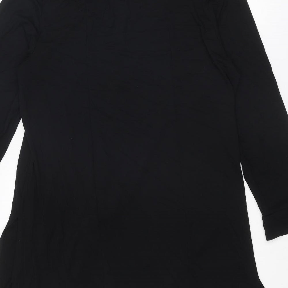 LarkBay Womens Black Viscose Basic Button-Up Size L Collared