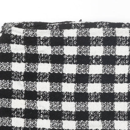 ASOS Womens Black Check Acrylic Mini Skirt Size 8 Zip