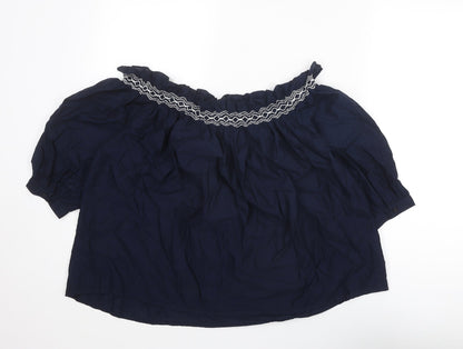 Womens UK Size 6 Marks and Spencer Blue Basic Blouse