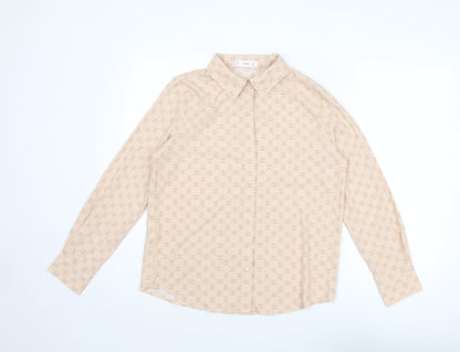 Womens UK Size 8 Mango Pink Basic Button-Up