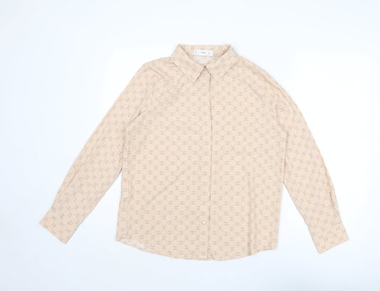 Womens UK Size 8 Mango Pink Basic Button-Up