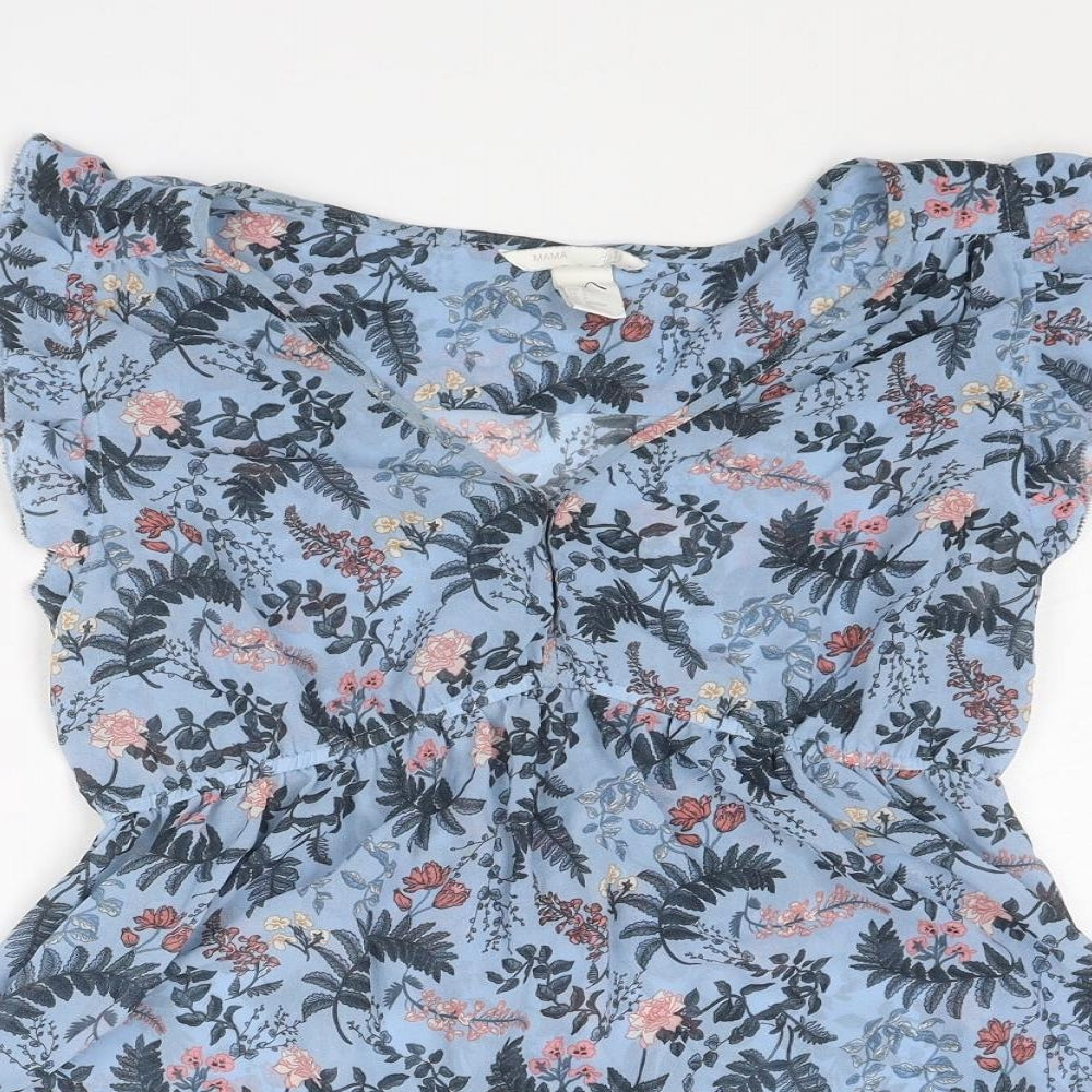Womens UK Size S H&M Blue Basic Blouse