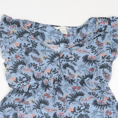 Womens UK Size S H&M Blue Basic Blouse