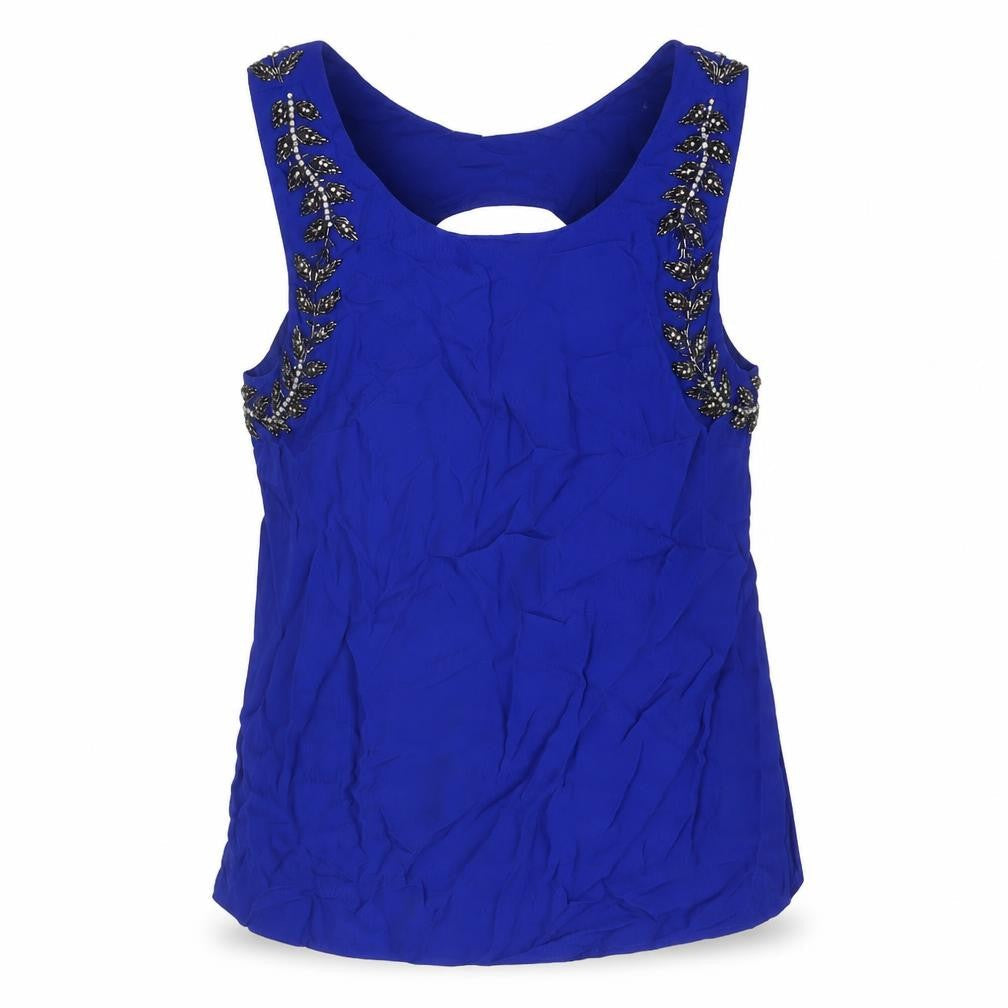 Womens UK Size 14 Topshop Blue Basic Tank
