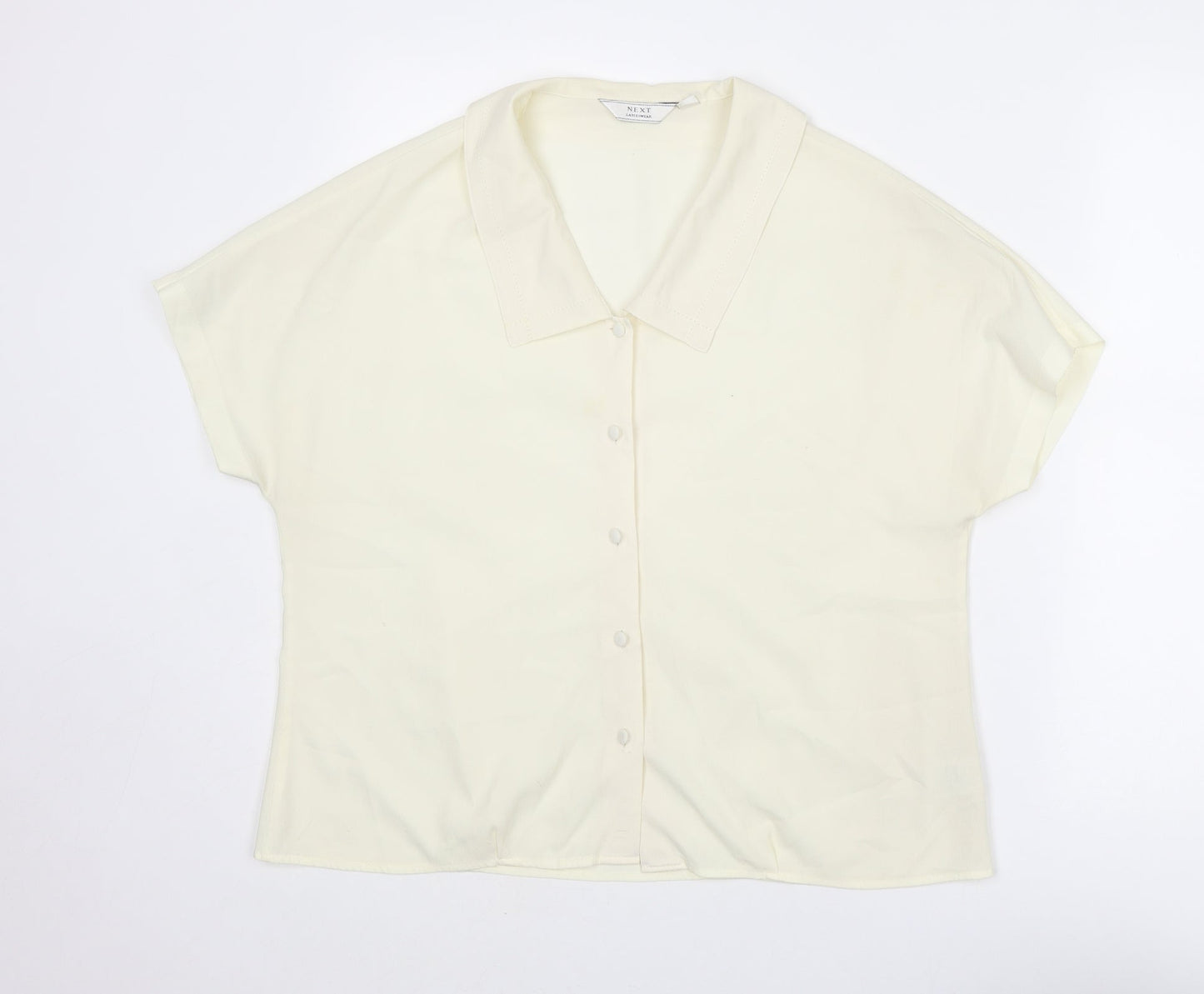 Womens UK Size 14 NEXT Ivory Basic Button-Up
