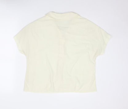 Womens UK Size 14 NEXT Ivory Basic Button-Up