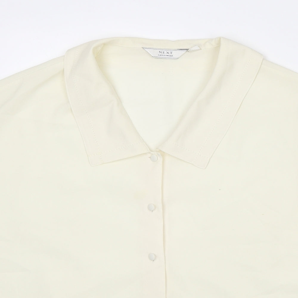 Womens UK Size 14 NEXT Ivory Basic Button-Up
