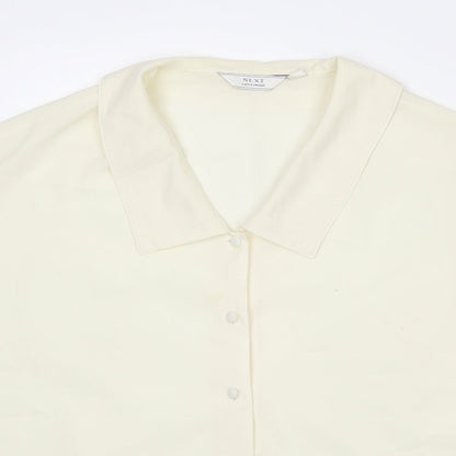 Womens UK Size 14 NEXT Ivory Basic Button-Up