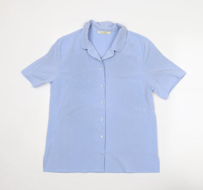 Womens UK Size 14 Isabelle Blue Basic Button-Up