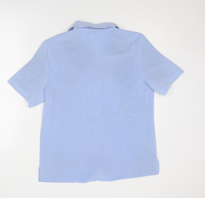 Womens UK Size 14 Isabelle Blue Basic Button-Up