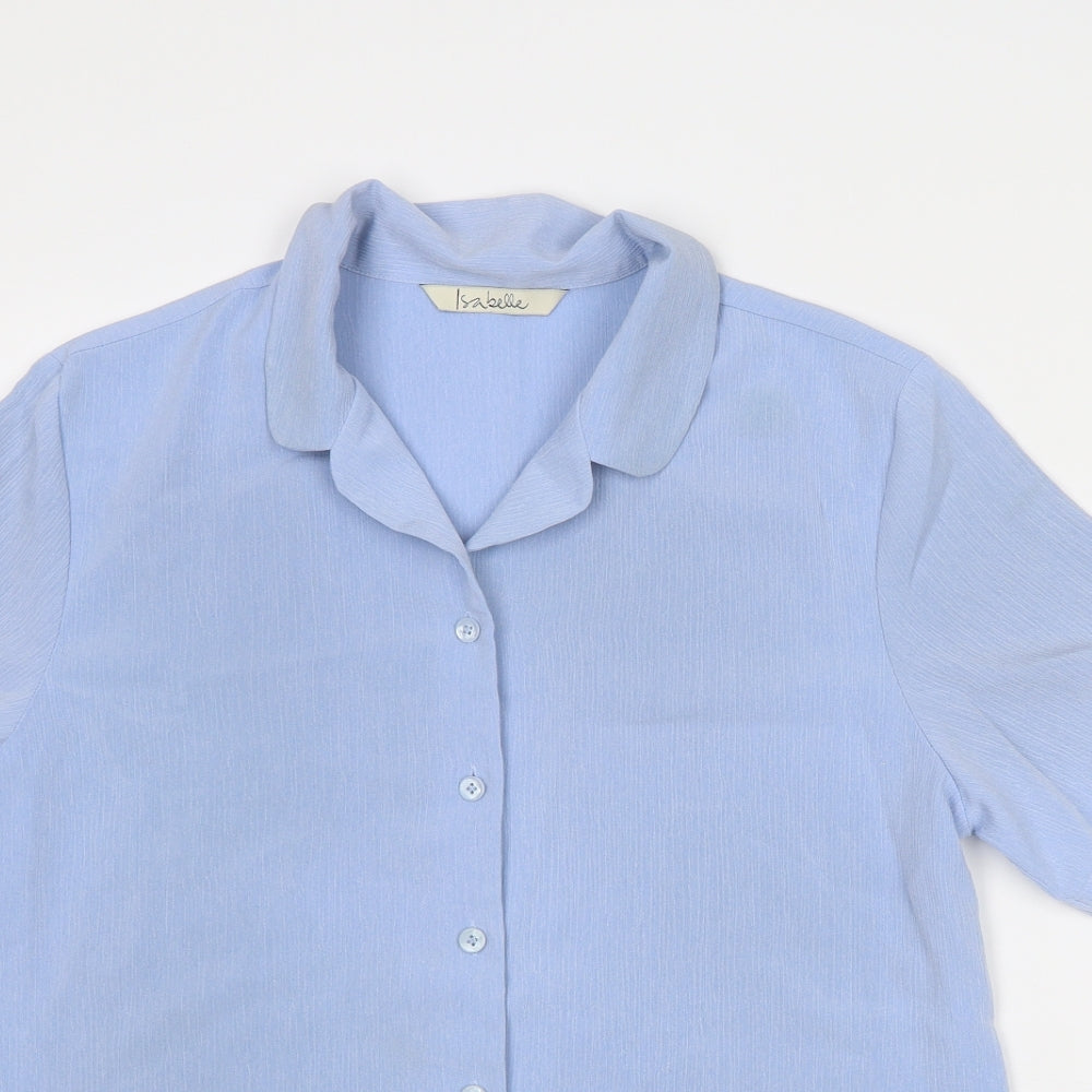 Womens UK Size 14 Isabelle Blue Basic Button-Up
