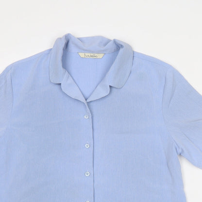 Womens UK Size 14 Isabelle Blue Basic Button-Up