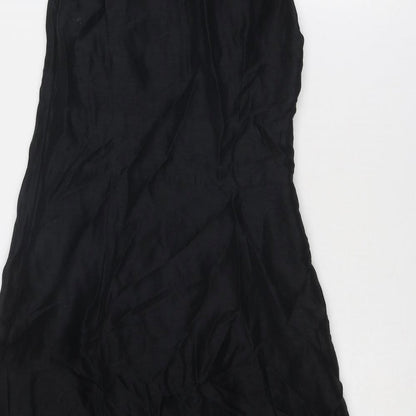 Monsoon Womens Black Polyester A-Line Size 10 Round Neck Zip