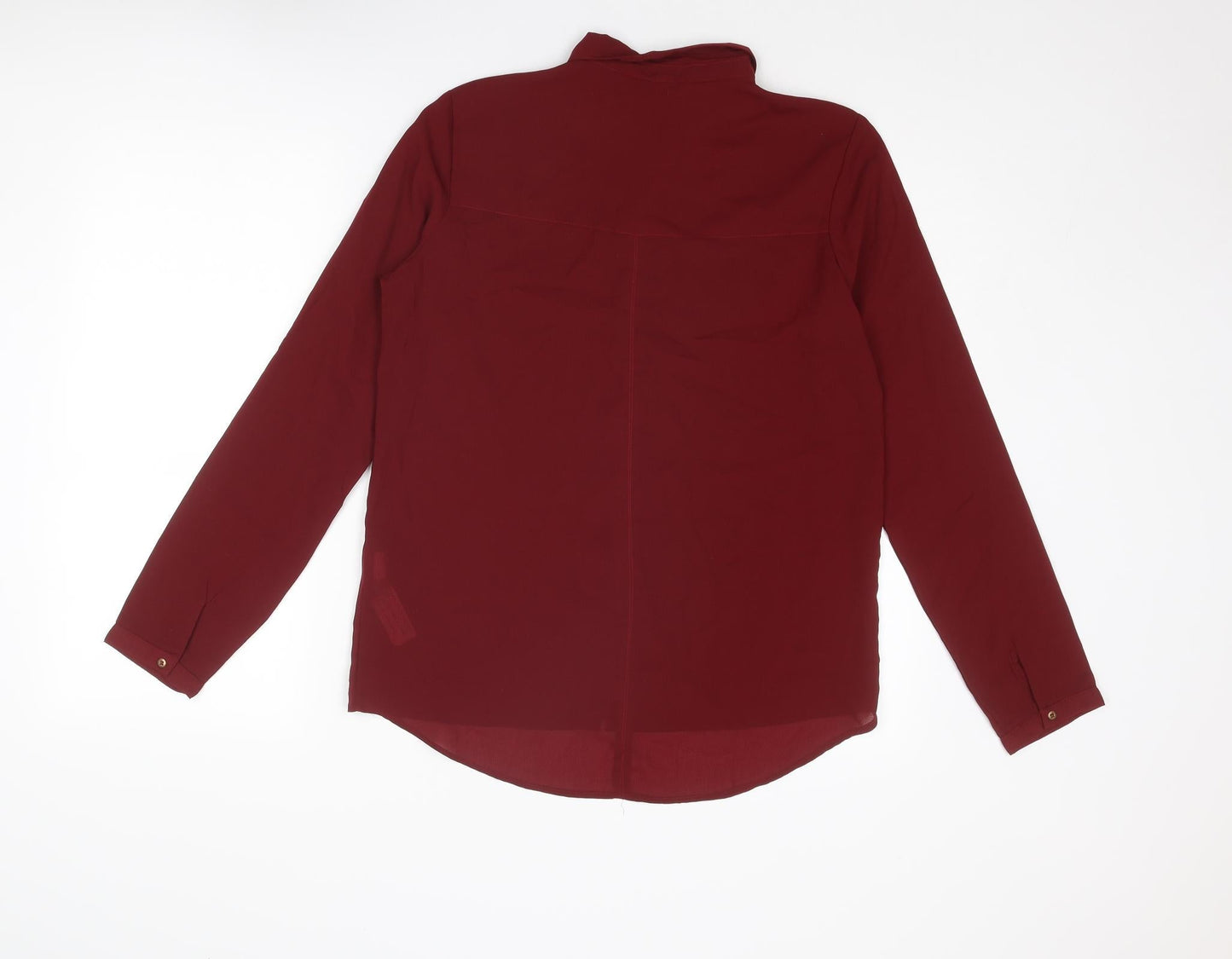 Womens UK Size M Stradivarius Red Basic Button-Up